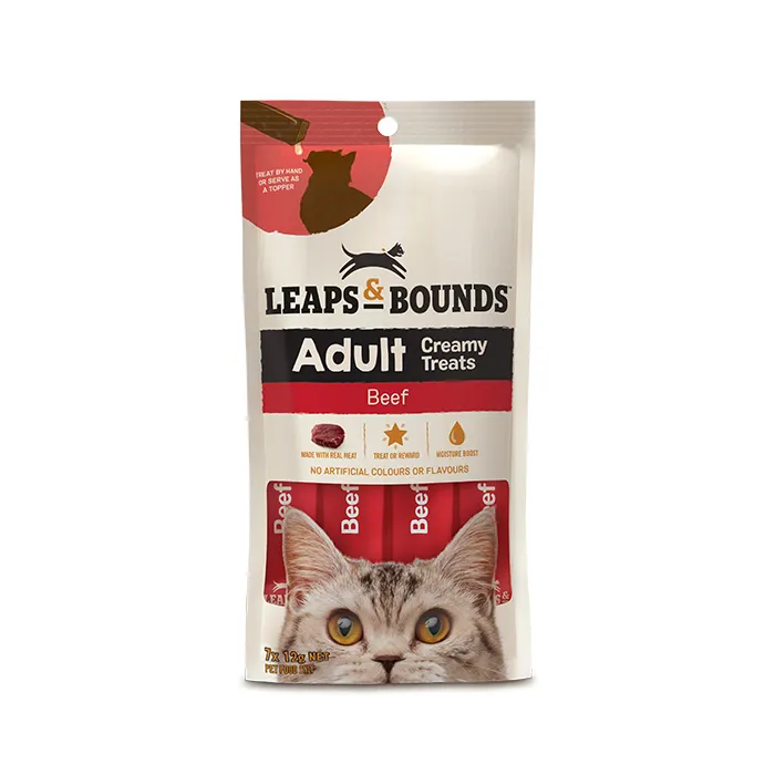 Leaps & Bounds Cat Creamy Treats Beef 12g - 7 Pack