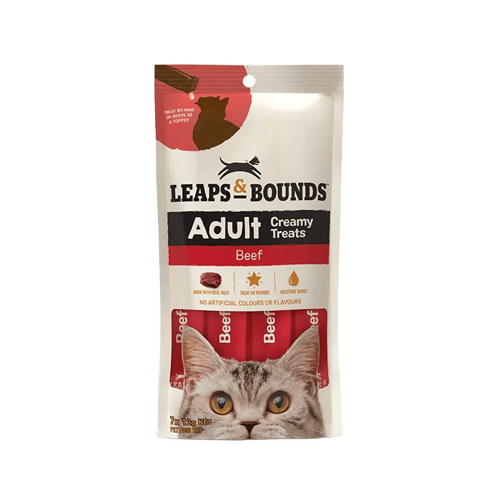 Leaps & Bounds Cat Creamy Treats Beef 12g - 7 Pack