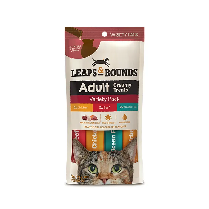 Leaps & Bounds Cat Creamy Treats Variety Pack 12g - 7 Pack