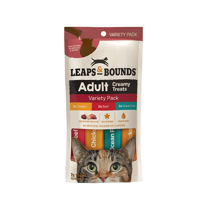 Leaps & Bounds Cat Creamy Treats Variety Pack 12g - 7 Pack