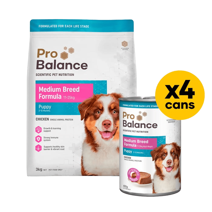 Probalance Puppy Medium Breed 3kg Wey And Dry Bundle