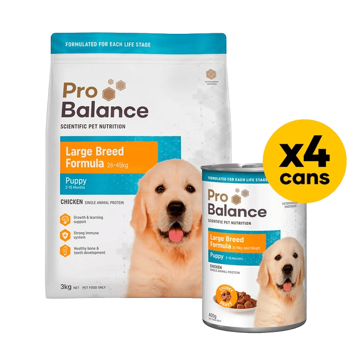 Probalance Puppy Large Breed 3kg Wet And Dry Bundle