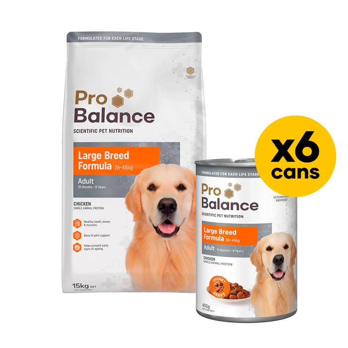 Probalance Dog Large Breed 15kg Wet & Dry Bundle