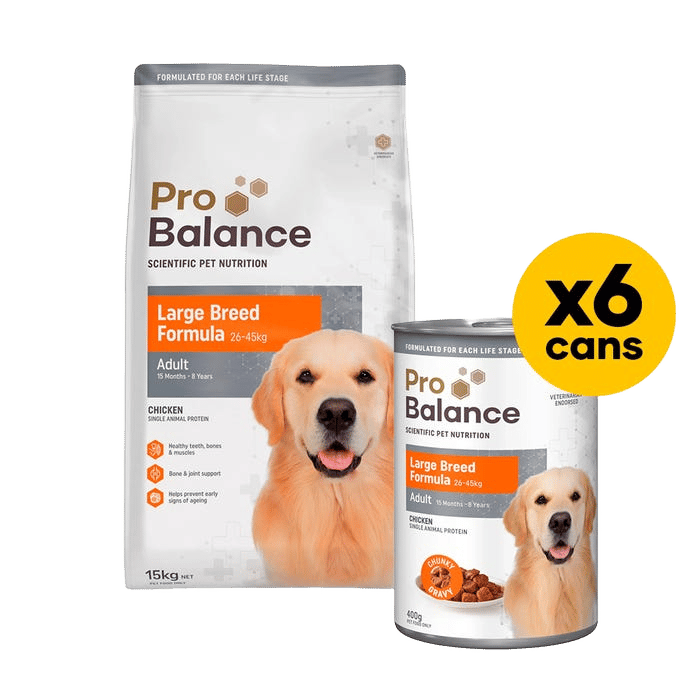 Probalance Dog Large Breed 15kg Wet & Dry Bundle