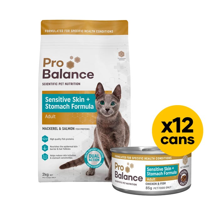 Probalance Cat Sensitive 2kg Wet & Dry Bundle Gravy