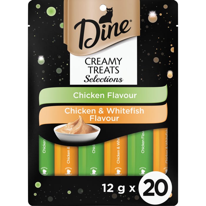 Dine Cat Creamy Treats Chicken Selection 12g - 20 Pack