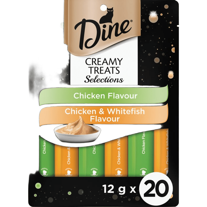 Dine Cat Creamy Treats Chicken Selection 12g - 20 Pack