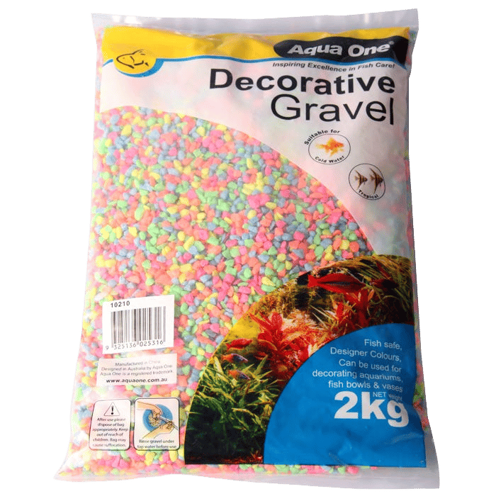 Aqua One Gravel - Neon 2kg (2mm)