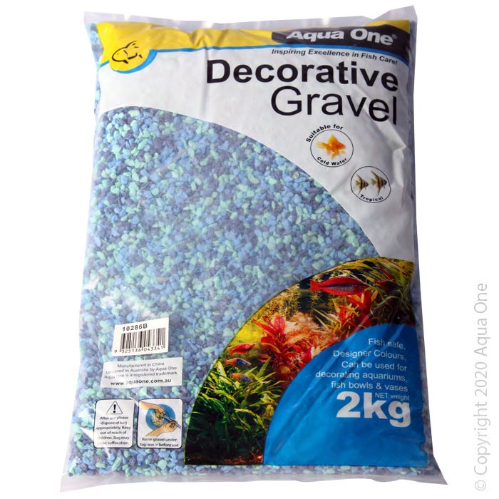 Aqua One Gravel - Mixed Aqua And Blue 2kg (2mm)