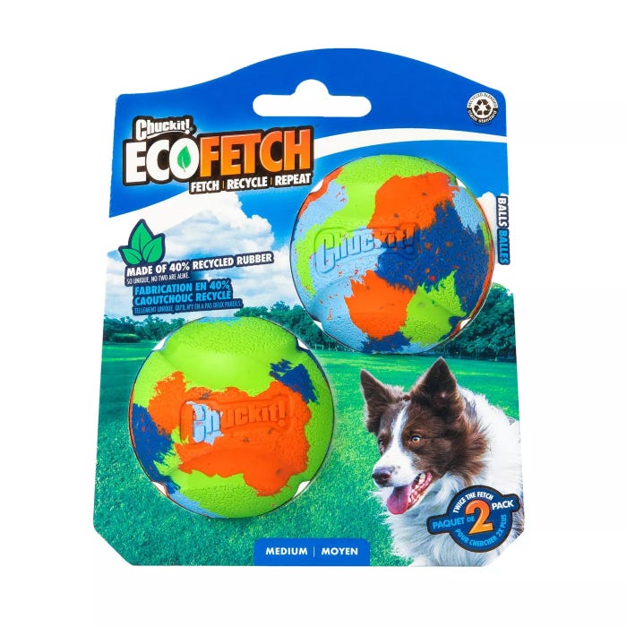 Chuck It Eco Fetch Ball Medium 2pk
