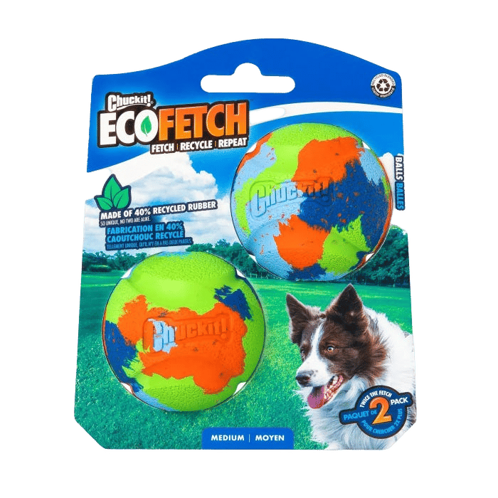 Chuck It Eco Fetch Ball Medium 2pk