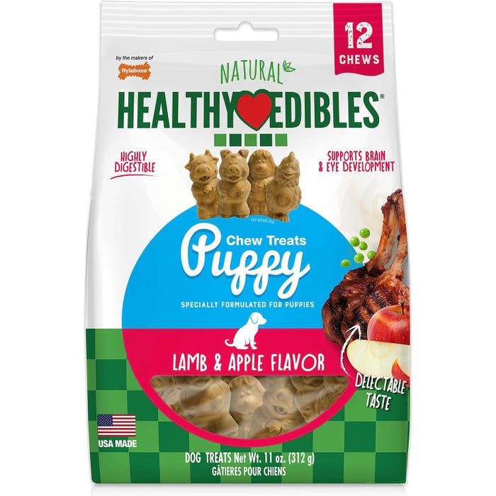 Nylabone Puppy Treats Healthy Edibles Pals Sml 12pk