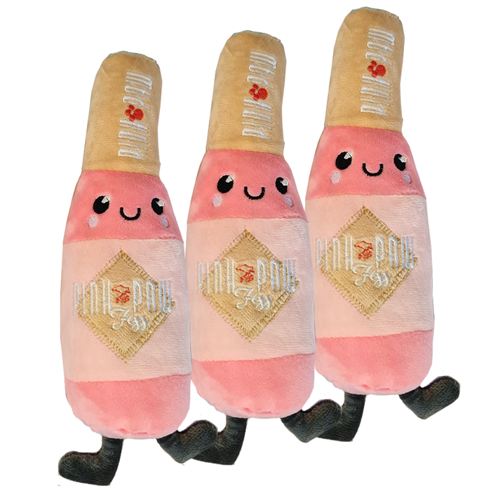 Foodies Dog Toy Plush Pink Paw Fizz
