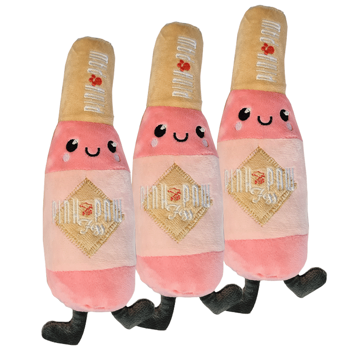 Foodies Dog Toy Plush Pink Paw Fizz