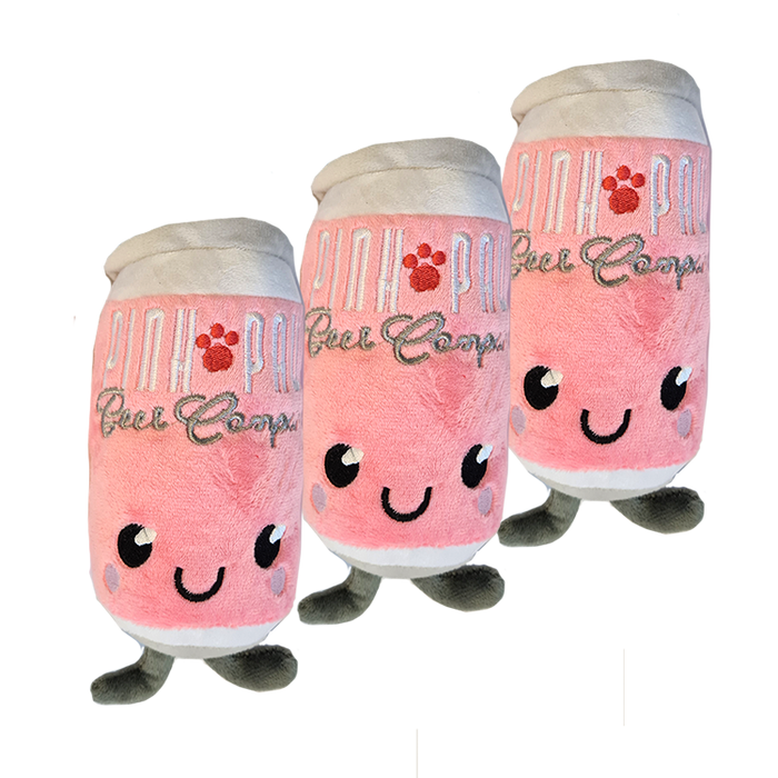 Foodies Dog Toy Plush Paw Beer Pink