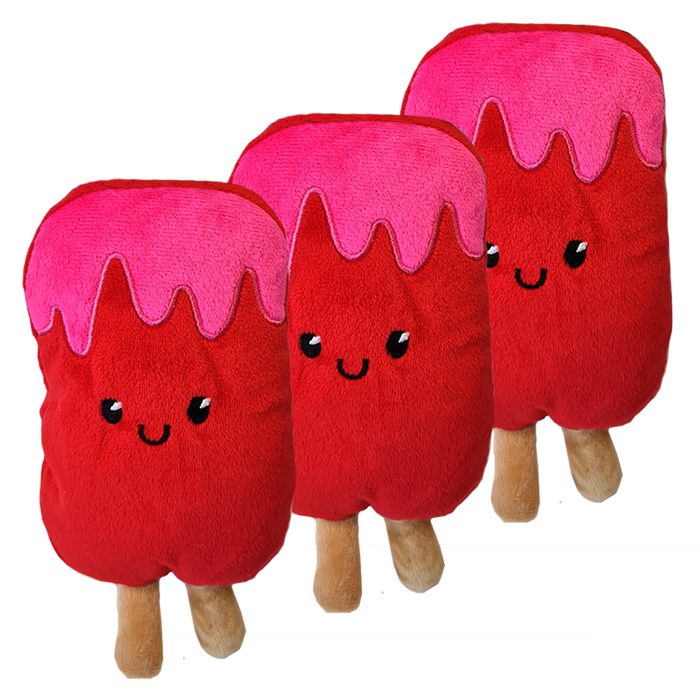 Foodies Dog Toy Plush Strawberry Ice Lolly S