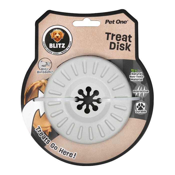 Blitz Dog Toy Rubber Treat Disk Grey