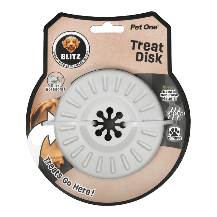Blitz Dog Toy Rubber Treat Disk Grey