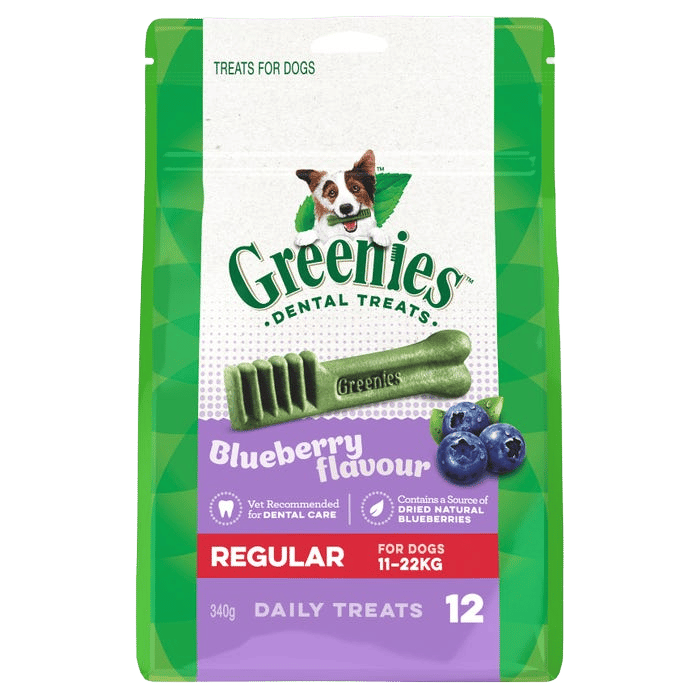 Greenies Dog Treat Dental Blueberry Regular 12pc 340g