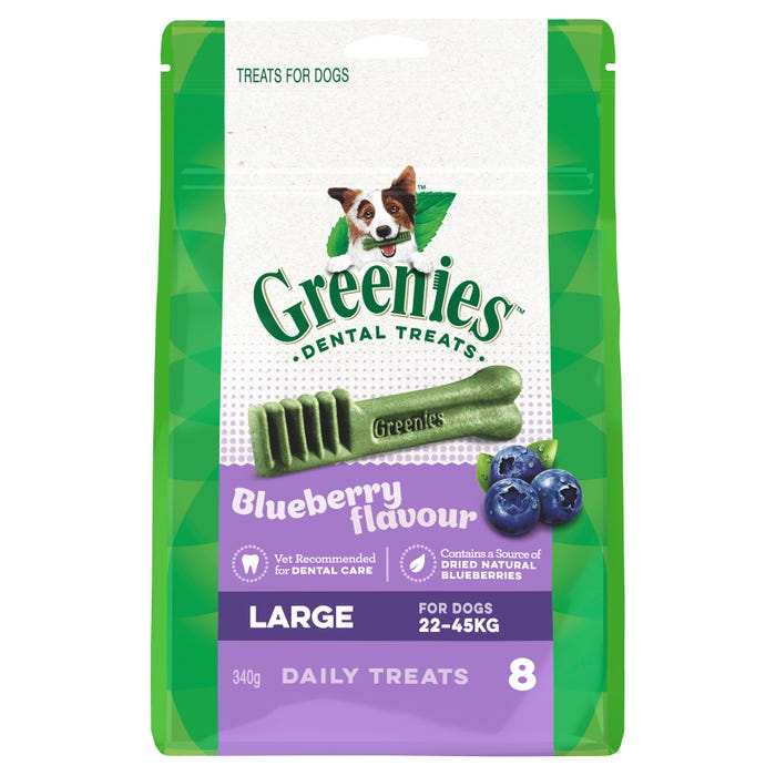 Greenies Dog Treat Dental Blueberry Large 8pc 340g