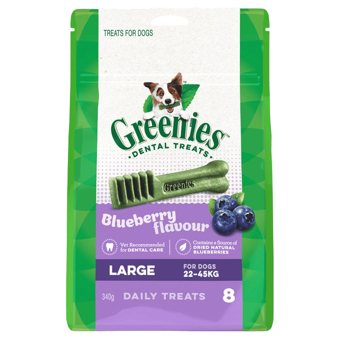 Greenies Dog Treat Dental Blueberry Large 8pc 340g