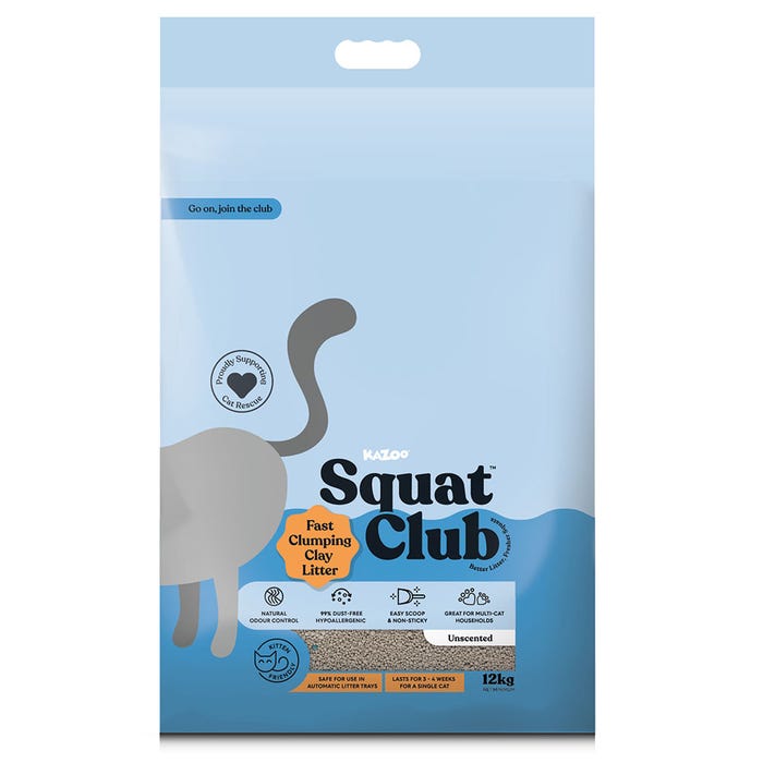 Kazoo Squat Club Litter Fast Clumping Clay 15l - 12kg
