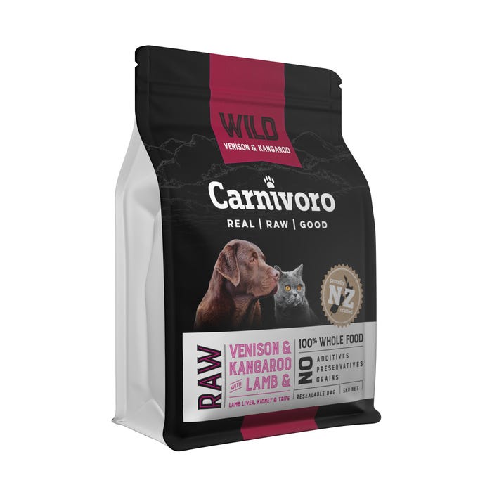 Carnivoro Wild Venison Kangaroo & Lamb Frozen Cat & Dog Food 3kg