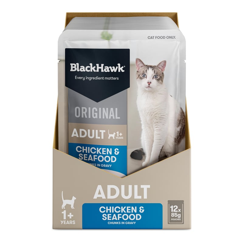 Black Hawk Original Chicken & Seafood In Gravy Wet Cat Food