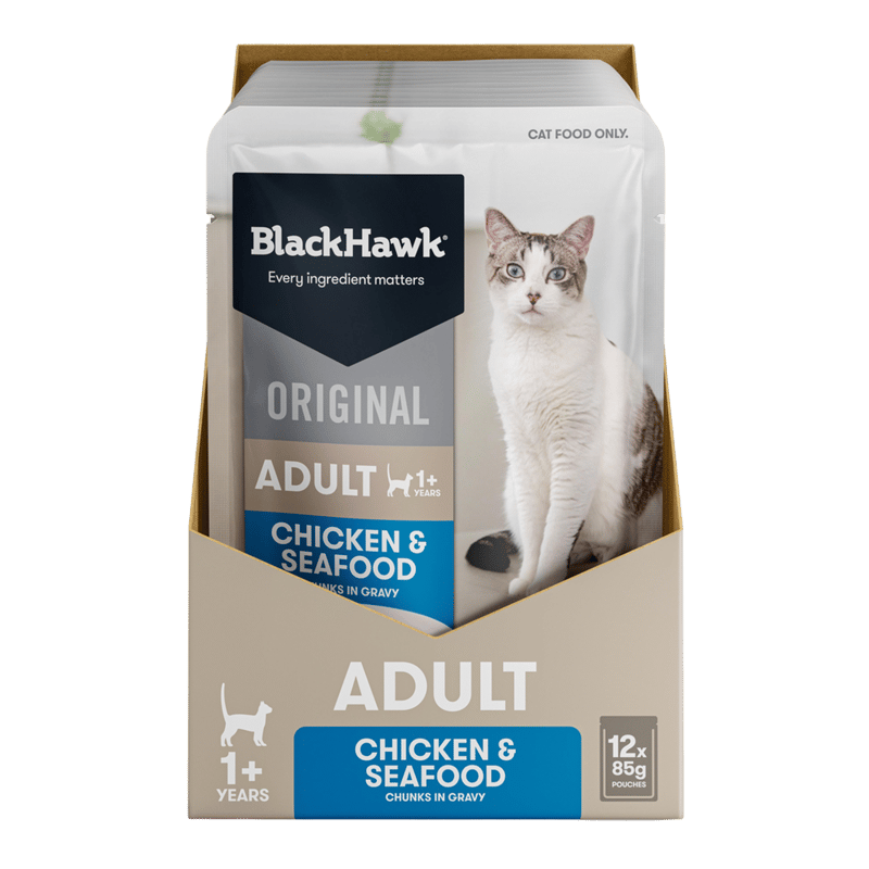 Black Hawk Original Chicken & Seafood In Gravy Wet Cat Food