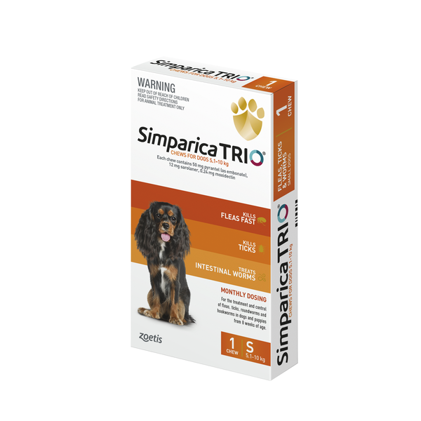 Simparica Trio Chew For Dogs 5.1-10kg