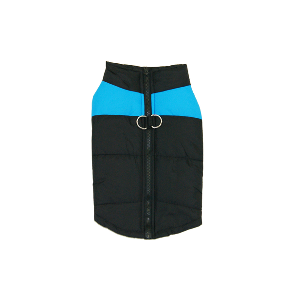 Winter Dog Jacket With D Ring - Blue