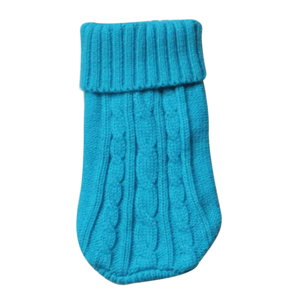 Small Dog Cozy Twist Sweater - Cyan