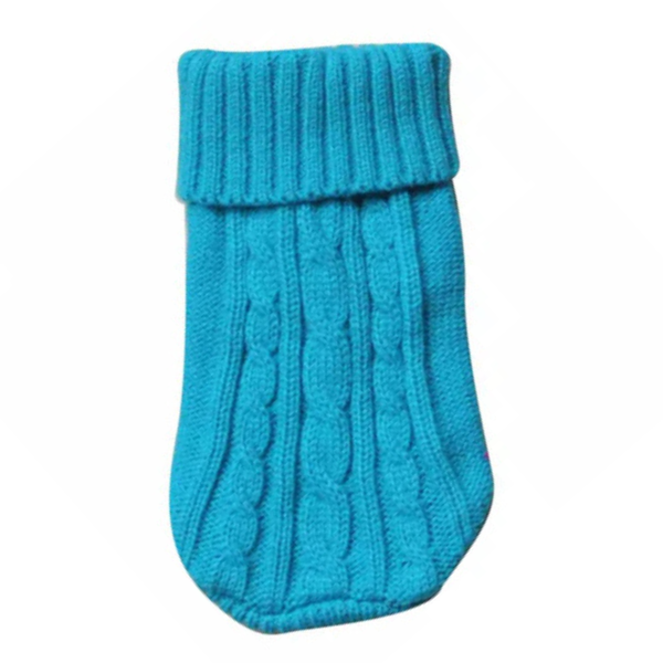 Small Dog Cozy Twist Sweater - Cyan