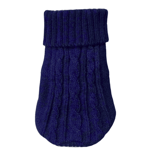 Small Dog Cozy Twist Sweater - Navy