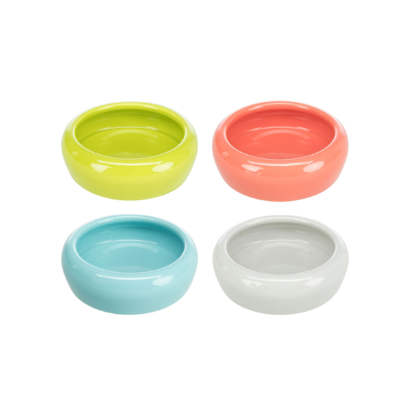 Ceramic Small Animal Bowl With Rounded Rim