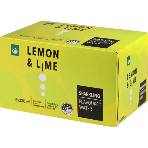 Ww Flavoured Water Lemon & Lime 330ml 6 Pack