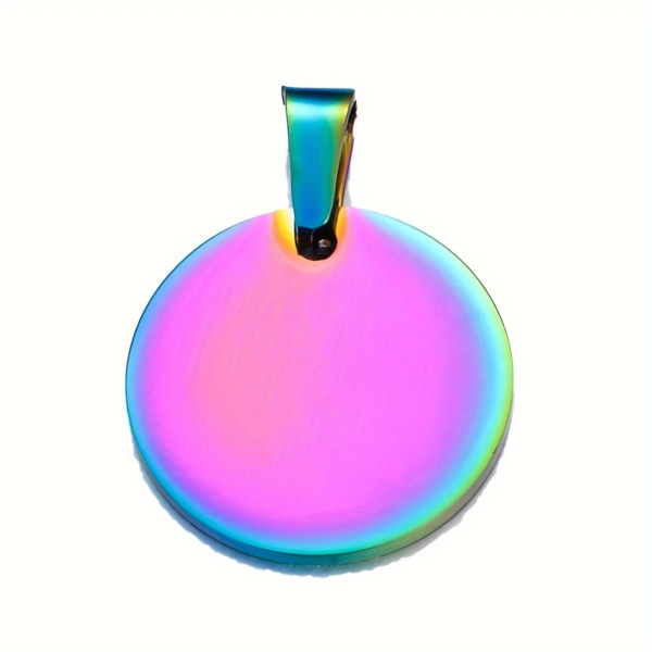 PET.kiwi Stainless Steel Id Tag- Rainbow Circle