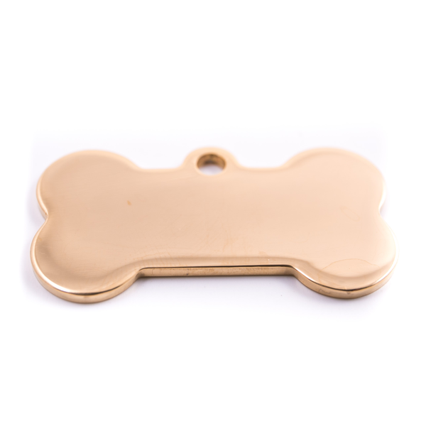 PET.kiwi Stainless Steel Id Tag - Gold Bone