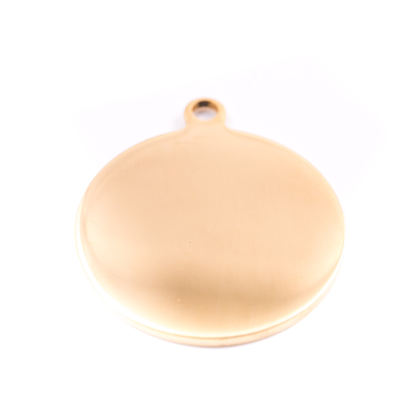 PET.kiwi Stainless Steel Id Tag - Gold Circle