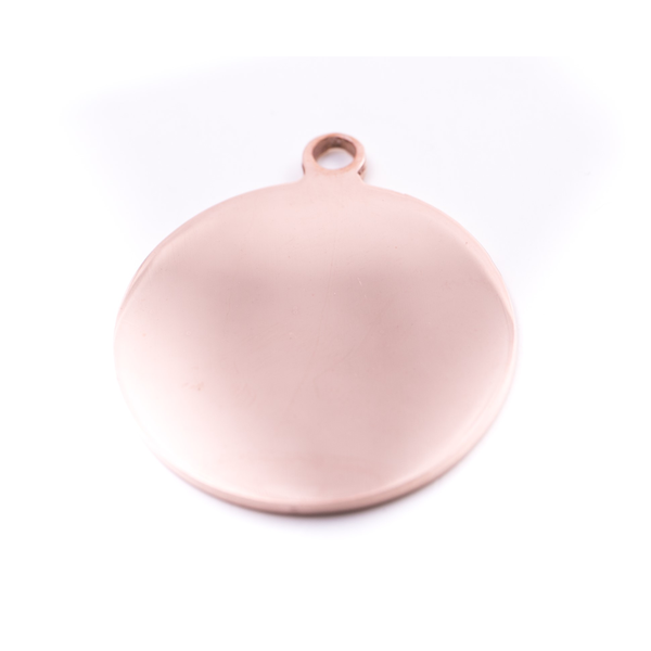 PET.kiwi Stainless Steel Id Tag - Rose Gold Circle