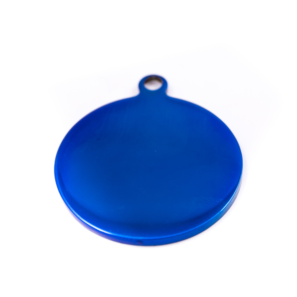 PET.kiwi Stainless Steel Id Tag - Blue Circle