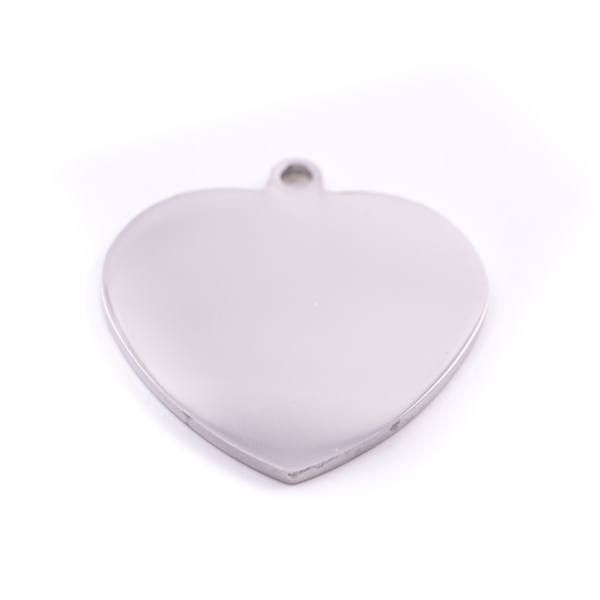 PET.kiwi Stainless Steel Id Tag - Silver Heart