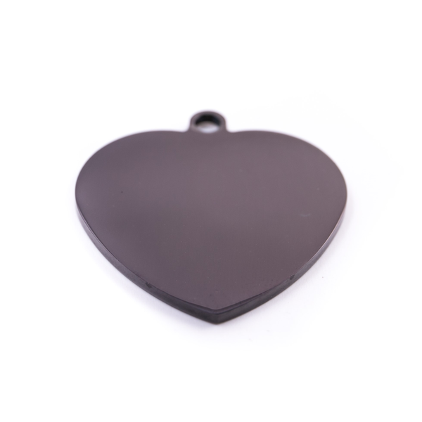 PET.kiwi Stainless Steel Id Tag - Black Heart