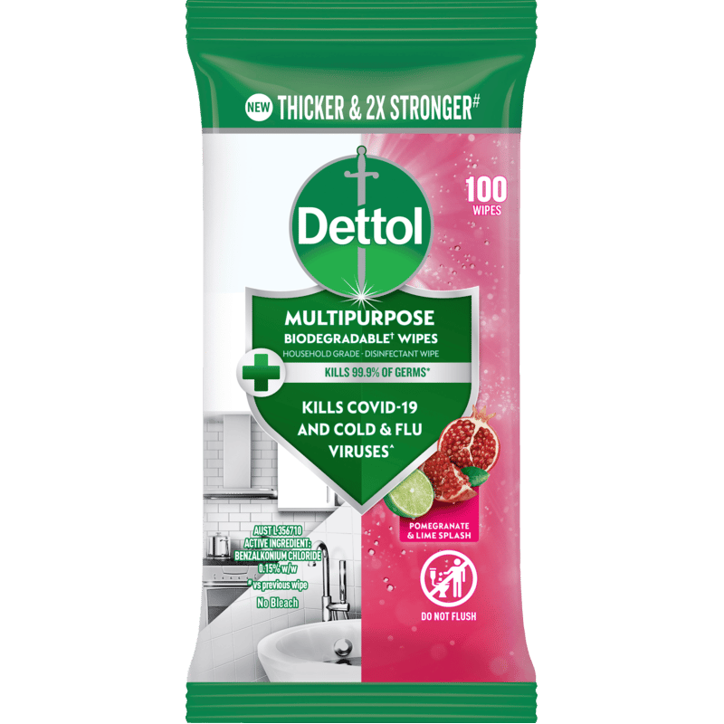 Pomegranate & Lime Splash Multipurpose Biodegradable Wipes
