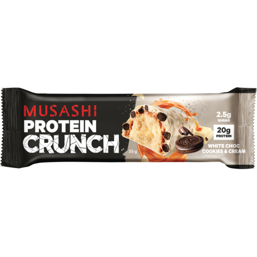 Musashi Protein Crunch Bar White Choc Cookies & Cream 55g