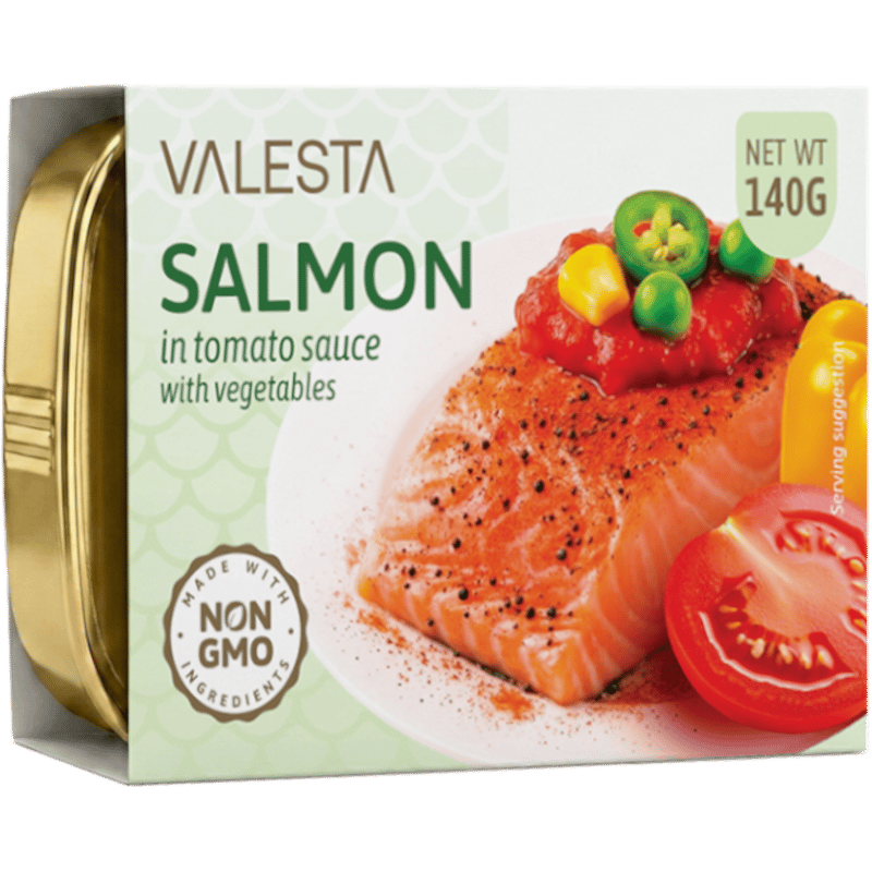 Salmon In Tomato Sauce With Vegetables