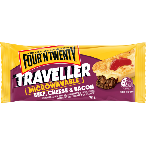 Patties Foods Pty Ltd Four N Twenty Traveller Microwaveable Beef, Cheese & Bacon 160g