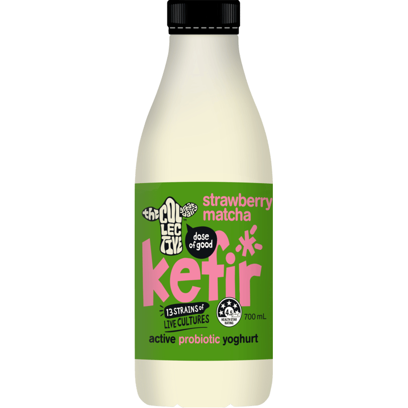 Strawberry Matcha Kefir Pourable Probiotic Yoghurt
