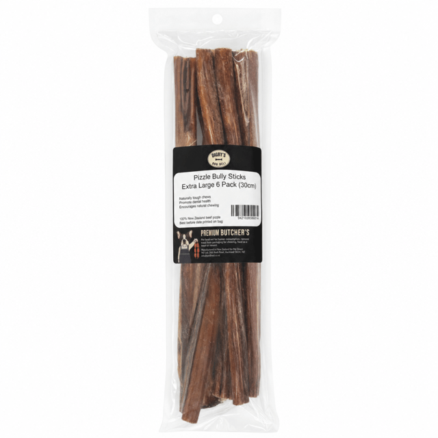 Digby's Dog Deli Extra Large Beef Pizzle Bully Sticks Dog Chews - 30cm