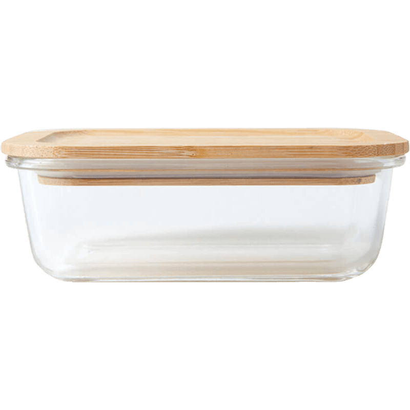 Large Glass Container With Bamboo Lid